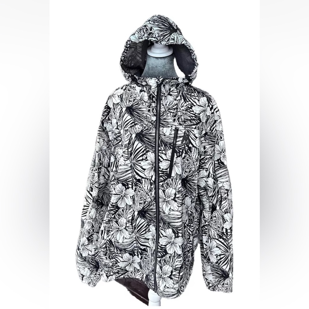 Floral Black and cream Raincoat